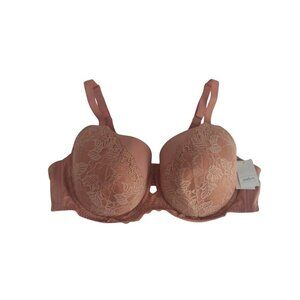 Auden Lace Balconette Bra 46DD Lightly Lined Underwire Adjustable Straps, NWT